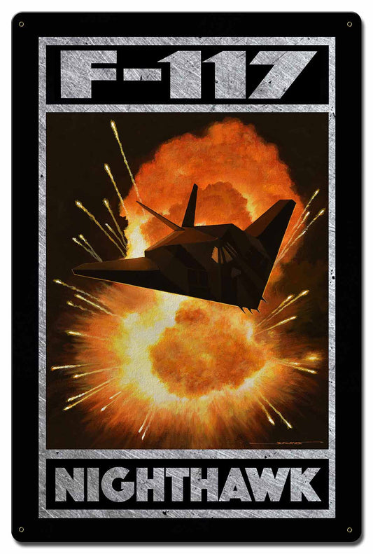 F-117 Nighthawk Vintage Style Metal Sign 16 x 24
