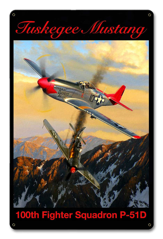 Tuskegee Mustang Vintage Style Metal Sign 12 x 18