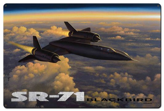 SR71 Blackbird Vintage Style Metal Sign 36 x 24