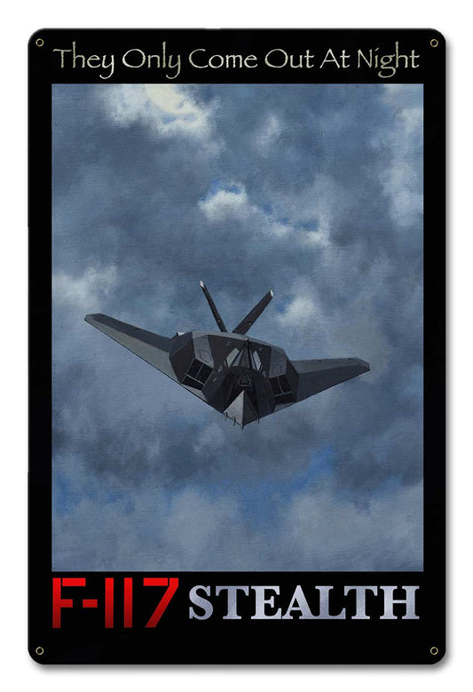 F-117 Stealth Vintage Style Metal Sign 12 x 18