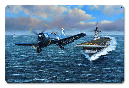 Corsair Launch Vintage Style Metal Sign 18 x 12