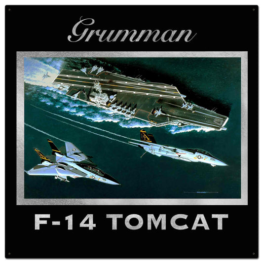 F-14 Vintage Style Metal Sign 36 x 36