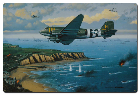 D-Day Invaders C- Vintage Style Metal Sign 36 x 24