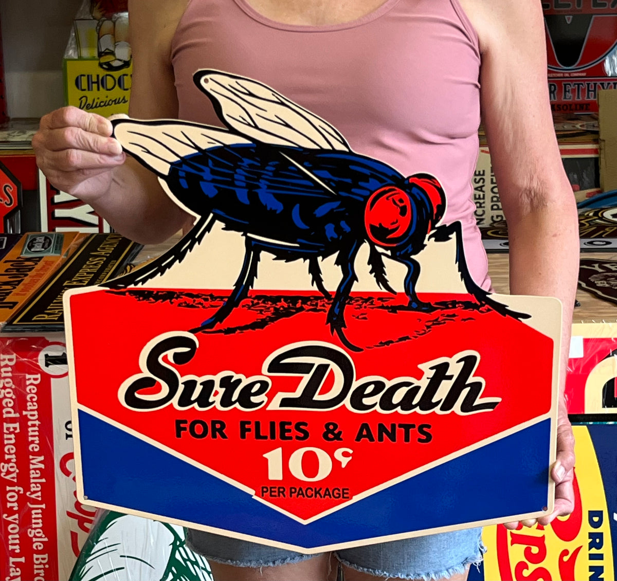 Sure Death Insect Trap Vintage Style Metal Sign