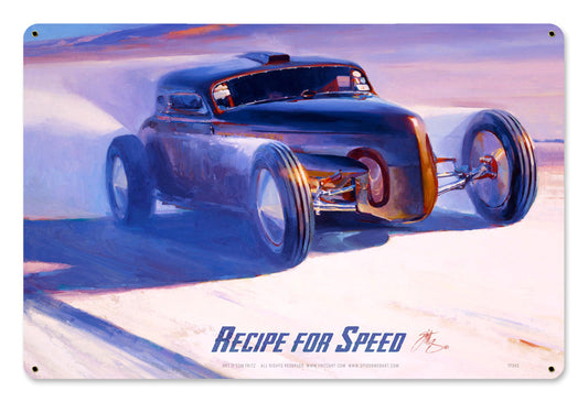 Recipe For Speed Vintage Style Metal Sign 18 x 12