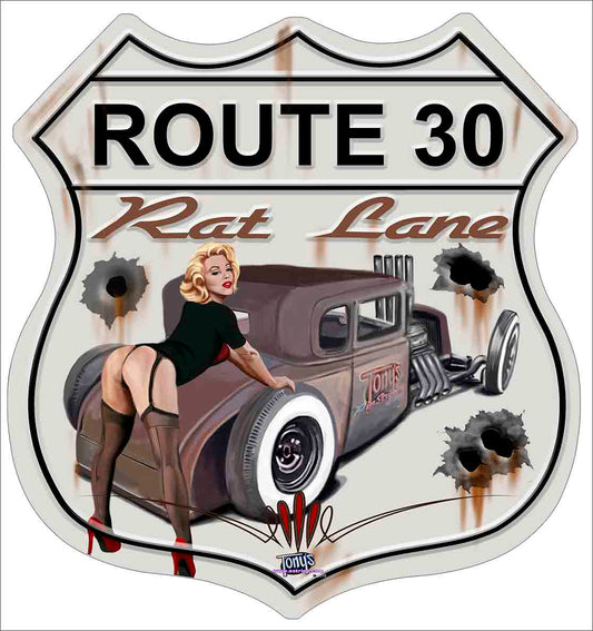 Route 30 Vintage Style Metal Sign 15 x 15