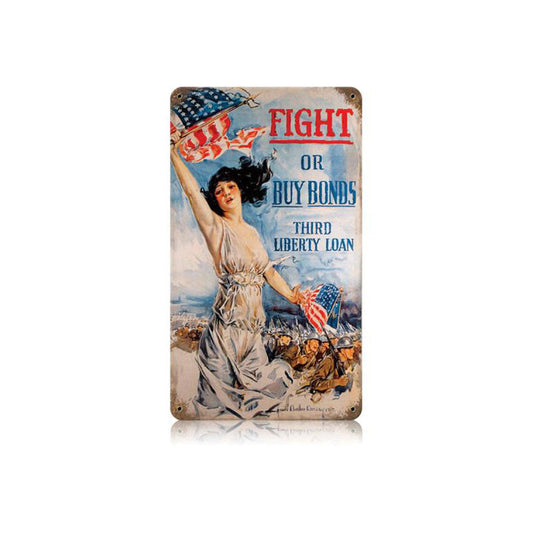 Fight Or Buy Vintage Style Metal Sign 8 x 14
