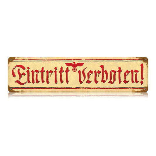Eintritt Verboten Vintage Style Metal Sign 20 X 5