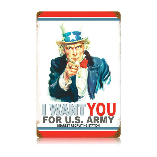 Uncle Sam Vintage Style Metal Sign 12 x 18