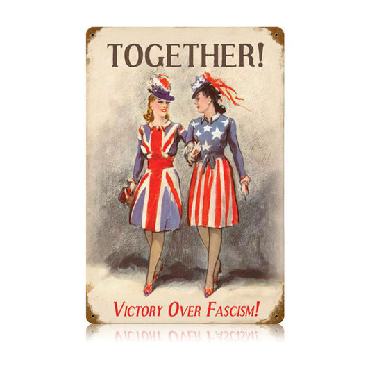 Sisters In Arms Vintage Style Metal Sign 12 x 18