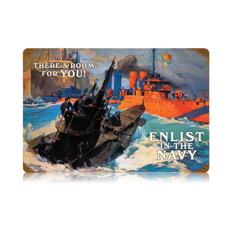 Enlist In The Navy 18 X 12
