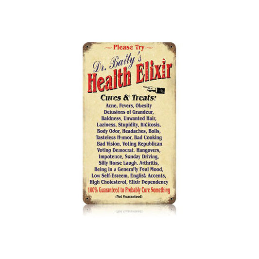 Dr Batty Elixir Vintage Style Metal Sign 8 x 14