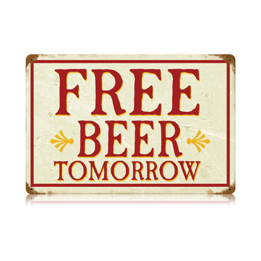 Free Beer Vintage Style Metal Sign 18 x 12