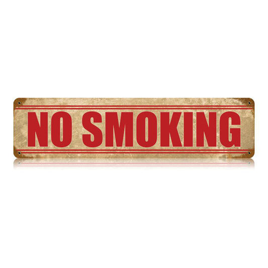 No Smoking Vintage Style Metal Sign 20 X 5