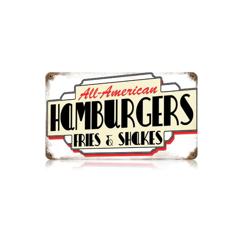 All American Hamburgers 14 x 8