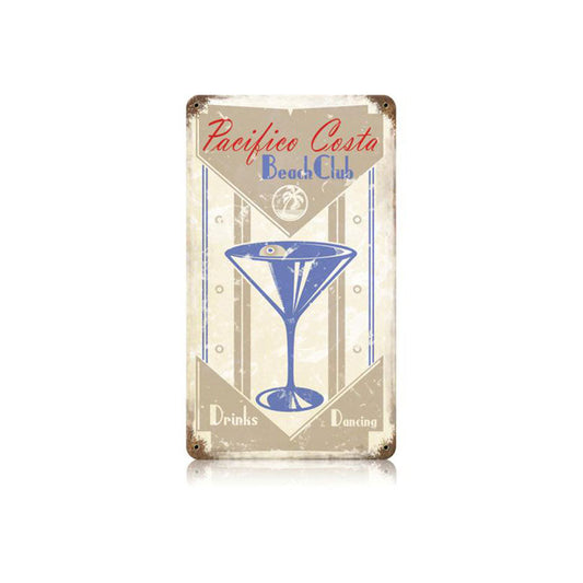 Pacifico Costa Vintage Style Metal Sign 8 x 14