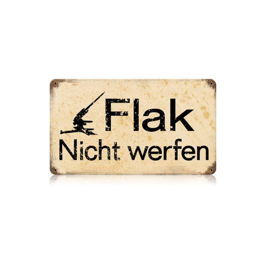 Flak Vintage Style Metal Sign 14 X 8