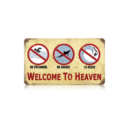 Surf Heaven Vintage Style Metal Sign 14 x 8