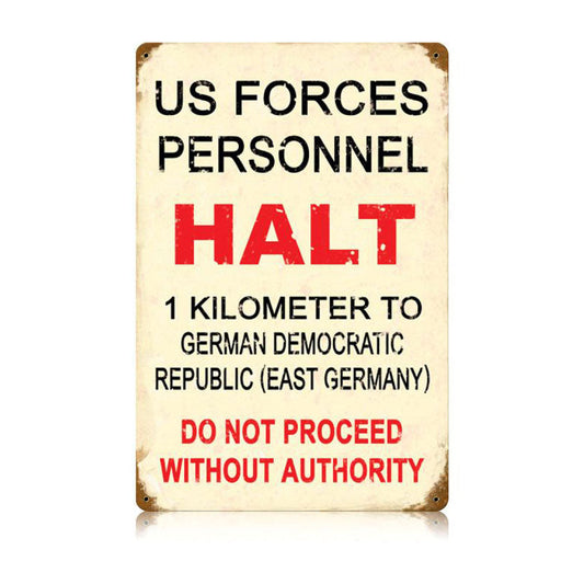 Us Forces Halt Vintage Style Metal Sign 12 x 18