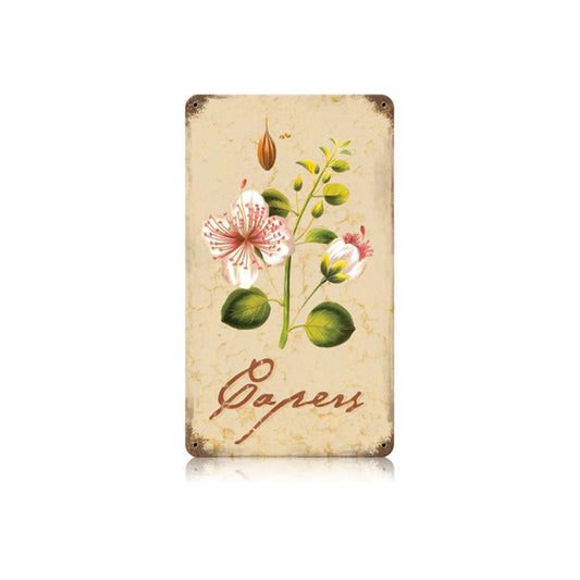 Capers Vintage Style Metal Sign 8 x 14