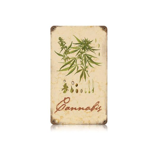 Cannabis Vintage Style Metal Sign 8 x 14