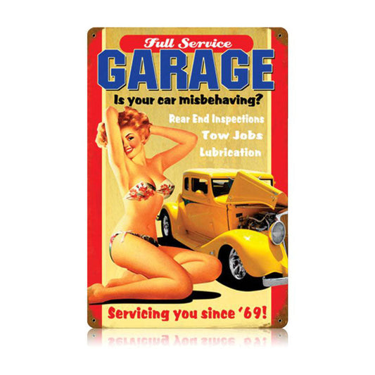 Full Service Garage Vintage Style Metal Sign 12 x 18