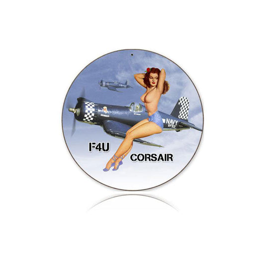 Corsair Nude Vintage Style Metal Sign 14 x 14