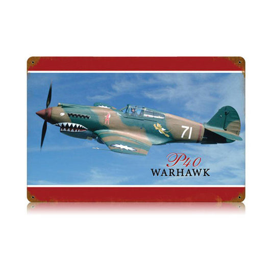 P-40 Vintage Style Metal Sign 18 x 12
