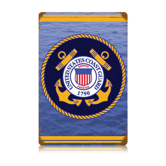 Coast Guard Vintage Style Metal Sign 12 X 18