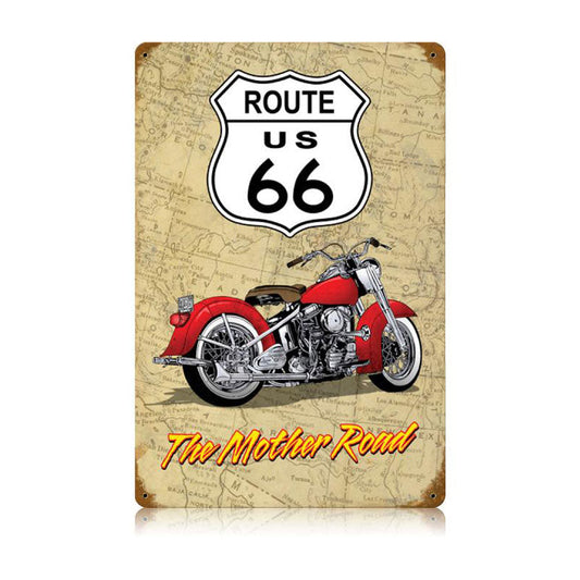 Mother Road Vintage Style Metal Sign 12 x 18