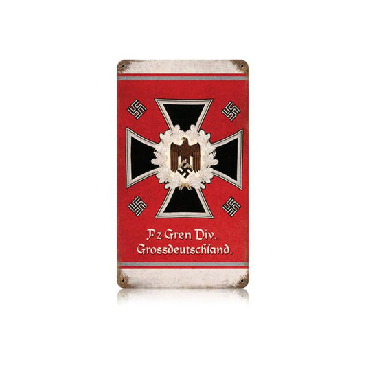 Eagle Iron Cross Vintage Style Metal Sign 8 X 14