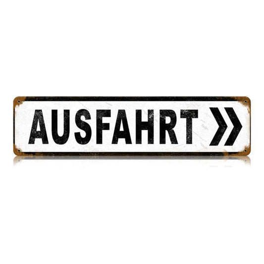 Ausfahrt Vintage Style Metal Sign 20 X 5