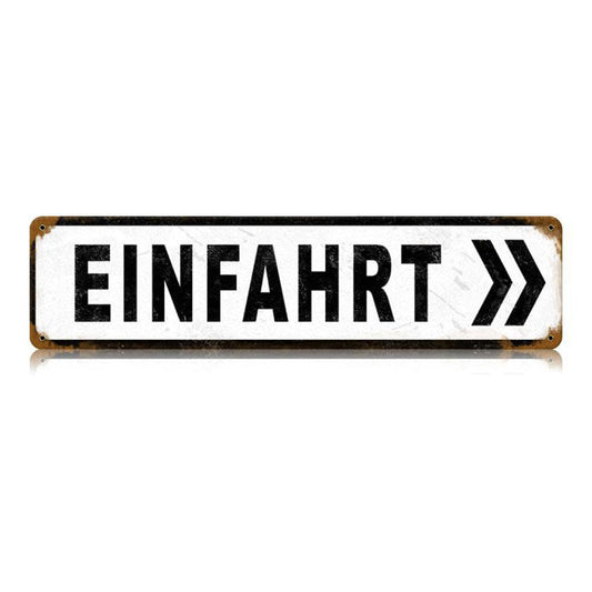 Einfahrt Vintage Style Metal Sign 20 X 5