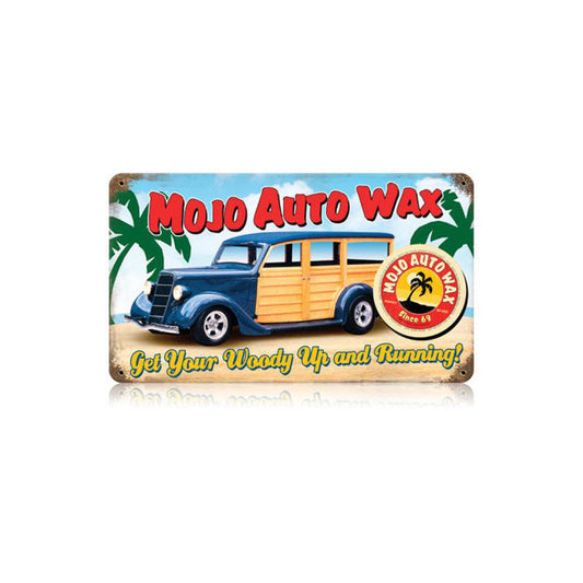 Mojo Woody Vintage Style Metal Sign 14 x 8
