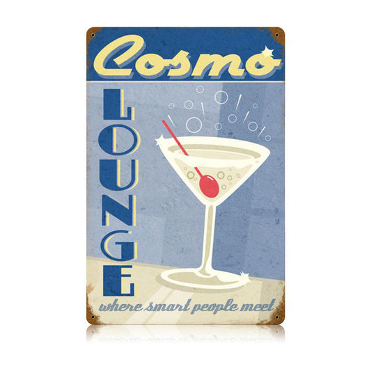 Cosmo Lounge Vintage Style Metal Sign 12 x 18