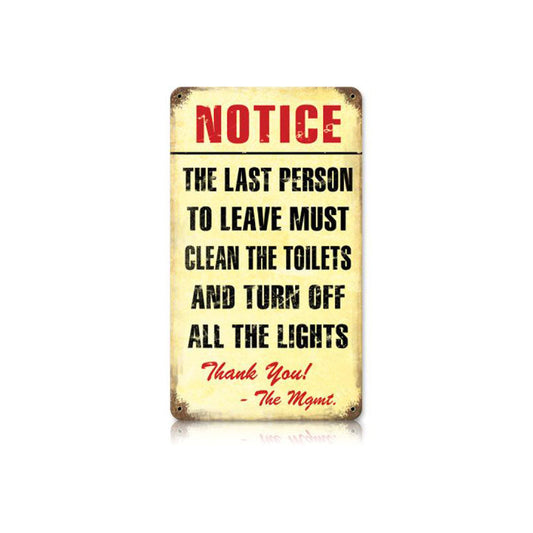 Clean Bathroom Vintage Style Metal Sign 8 x 14