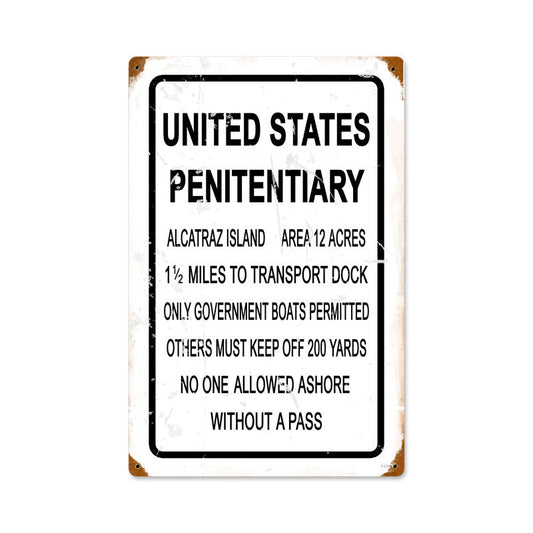 Alcatraz Vintage Style Metal Sign 12 x 18