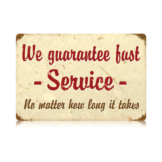 Fast Service Vintage Style Metal Sign 18 x 12