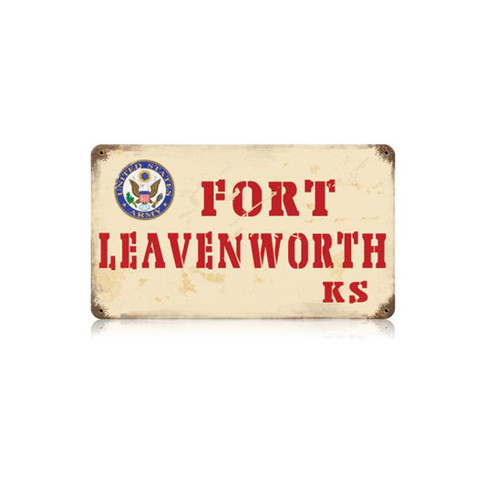 Fort Leavenworth Vintage Style Metal Sign 14 x 8