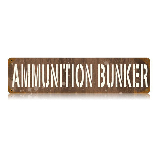 Ammunition Bunker Vintage Style Metal Sign 20 X 5