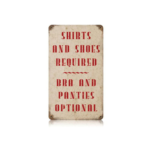 Shirt Required Vintage Style Metal Sign 8 x 14