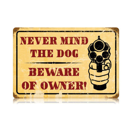 Beware Of Owner Vintage Style Metal Sign 18 x 12
