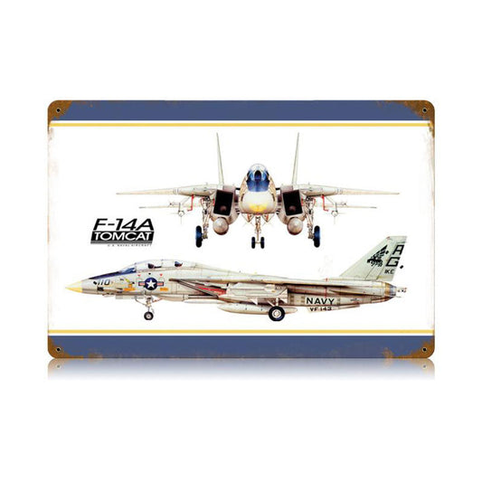 Tomcat Vintage Style Metal Sign 18 x 12