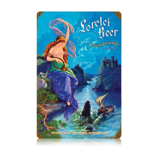Lorelei Beer Vintage Style Metal Sign 12 x 18