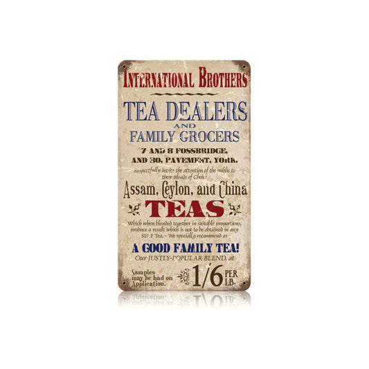 Tea Dealer Vintage Style Metal Sign 8 x 14
