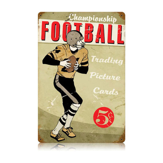 Football Vintage Style Metal Sign 12 x 18