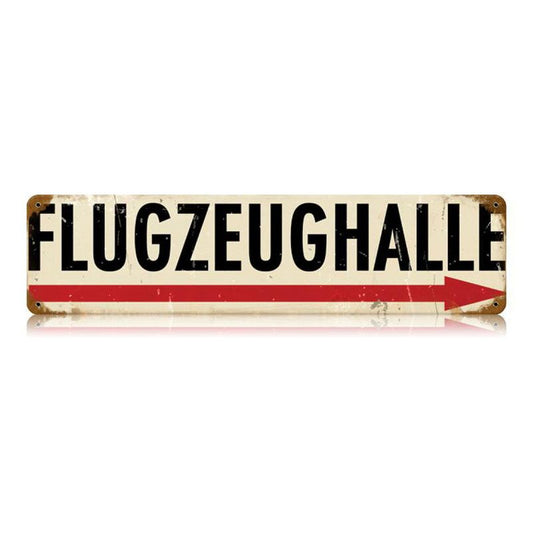 Flugzeughalle Vintage Style Metal Sign 20 X 5