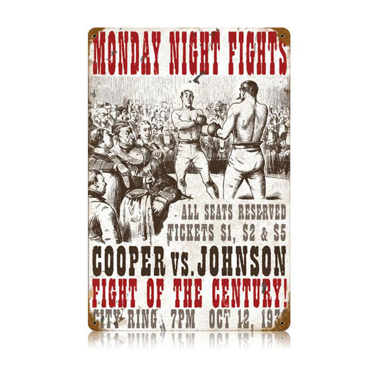 Boxing Vintage Style Metal Sign 12 x 18