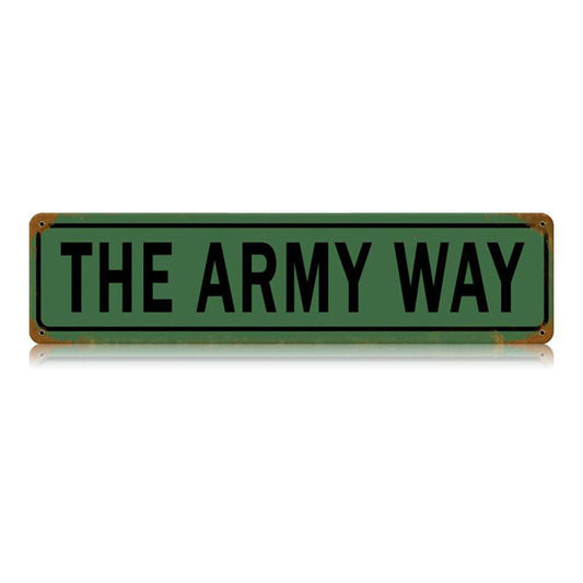 Army Way Vintage Style Metal Sign 20 x 5