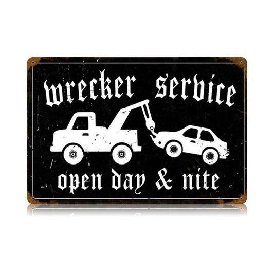 Wrecker Service Vintage Style Metal Sign 18 x 12